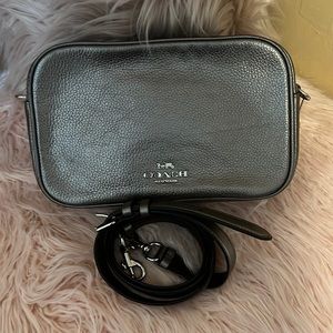 Silver Metallic Coach Cross body Purse